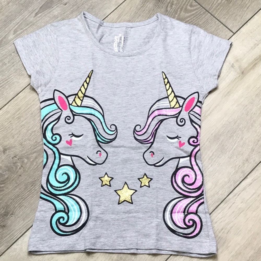 NWOT!  STAR RIDE UNICORN GIRL'S TEE SIZE M (10/12)